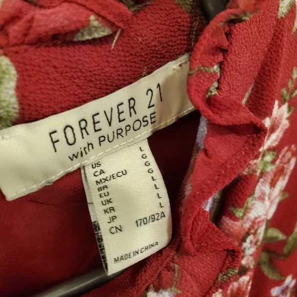 Dark Raspberry Mock Neck Dress, Size L - Picture 5 of 7